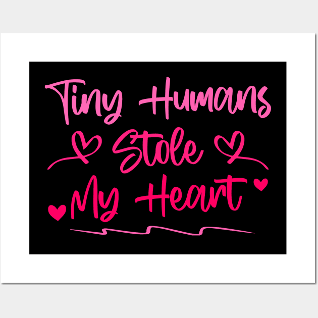 Tiny Humans Stole My Heart - Couples Matching Design Valentine's Day Wall Art by BenTee